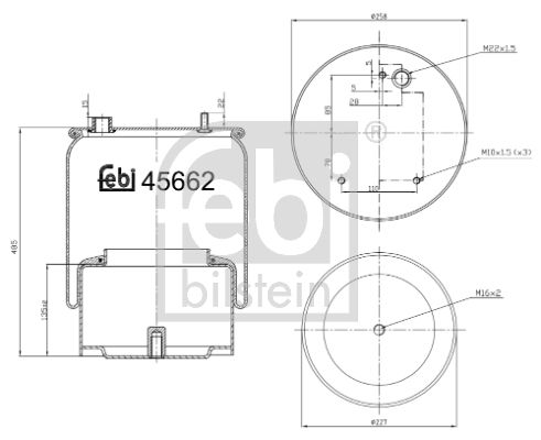 FEBI BILSTEIN Кожух пневматической рессоры 45662